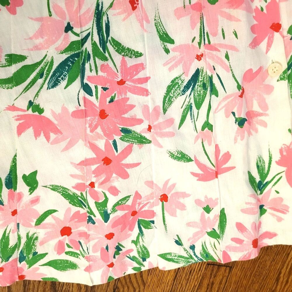 Vintage 80s Floral Coquette Pink Daisy skirt, Cottagecore, Palm Beach Prep sz S - Picture 9 of 13